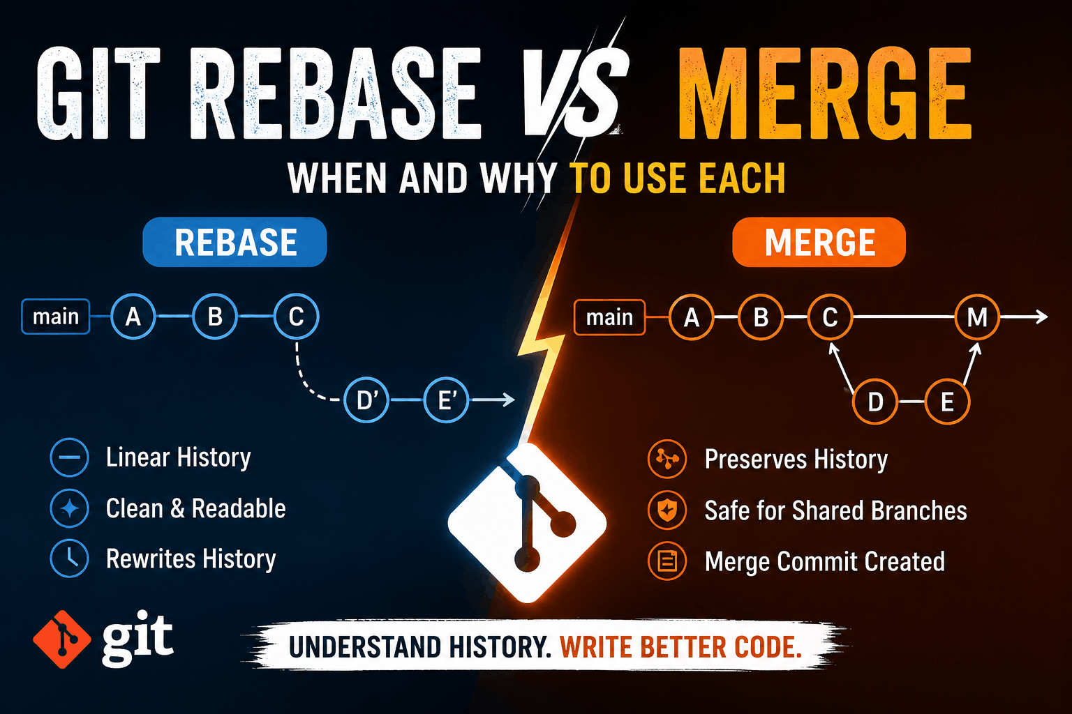 Git Rebase vs Merge: When and Why to Use Each